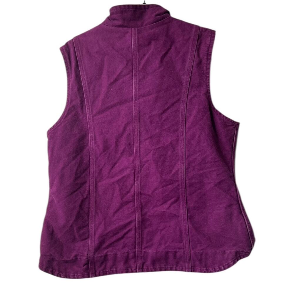 Carhartt Purple Sherpa Lined Duck Canvas Women Vest Size L - Picture 2 of 13